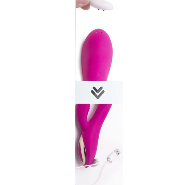 Vibromasseur rabbit rose ergot à picots 10 programmes USB 